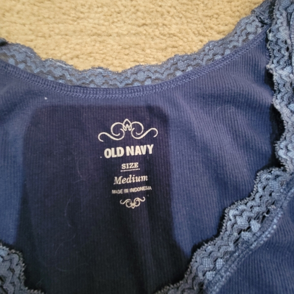 Blue lace Women's M tank top - Picture 3 of 4